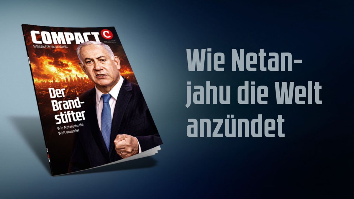 COMPACTMagazin's tweet image. Der Nahe Osten bald komplett in Flammen? Damit beschäftigt sich unsere Juli-Ausgabe mit dem Titelthema „Der Brandstifter Wie Netanjahu die Welt anzündet“. Hier bestellen: tinyurl.com/46r8vvnw