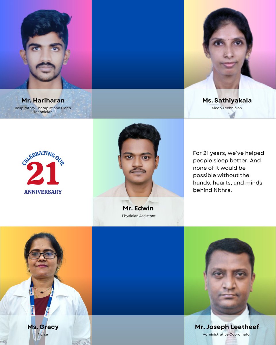nithrasleep's tweet image. 🌙✨ Meet our dream team. From our expert doctors and warm-hearted nurses to the staff that keeps everything running with care and compassion, we’re all here for you. 

@dr_ramakrishnan 
#TeamNithra #sleepexperts #sleepclinic