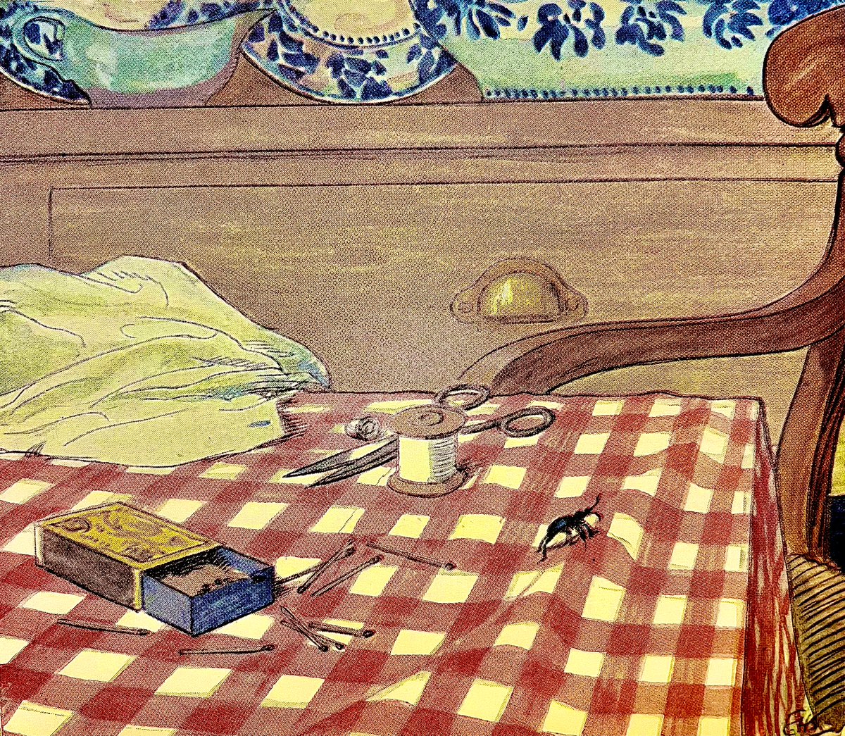A_AMilne's tweet image. I found a little beetle, so that Beetle was his name,
And I called him Alexander and he answered just the same.
I put him in a match-box, and I kept him all the day…
And Nanny let my beetle out -
And Beetle ran away.
~A.A.Milne