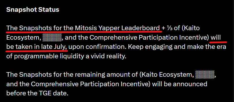 rob_inwoods's tweet image. Mitosis is 77% of the way to unlocking its programmable liquidity layer!
We’ll finally be able to fully enjoy DeFi powered by their Vault Liquidity Frameworks,
late August or September?
@MitosisOrg said the Yapper snapshot was planned for late July,
we're basically there,
it…