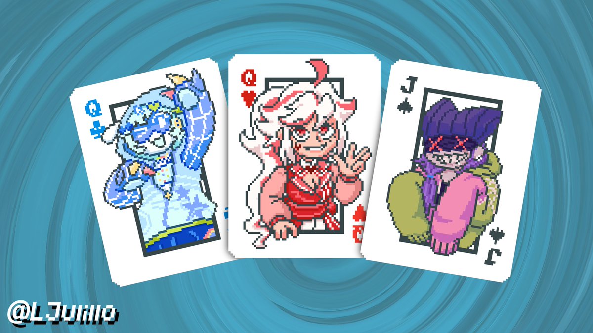 Comm for <a href="/cyanabysstuber/">Cyan Abyss</a>!✨✨
Balatro style cards

I'll have more slots open soon in Vgen