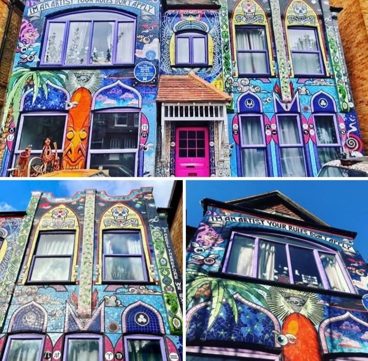 Carrie Reichardt, UK artist, who has spent 20 years transforming her house on a quiet London street into an anarchic  mosaic-covered wonder #WomensArt #SaturdayMotivation !