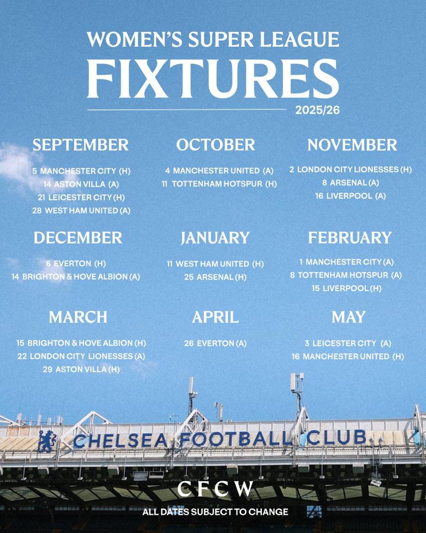 Chelsea_NGR's tweet image. Our 25/26 WSL fixtures are here. 🗓️🔵
"The quadruple is always the aim..." 👀
🗣️ Millie Bright says Chelsea are hungry for more and aiming for the quadruple 🏆
🔵Our captain is aiming high what do you think?
@Chelseawomen
#barclaysWSL
#KTBFFH