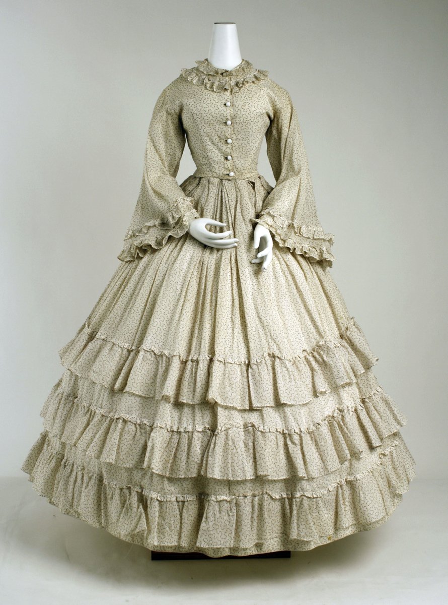 plummie9's tweet image. European

Cotton dress, c. 1860
@metmuseum 
#FAshionhistory