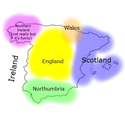 Katauroraaa's tweet image. To explain the dynamics of Spanish internal socio-political structure I have made it look as if it was Great Britain, this is why everyone hates Madrilenians (Castilians).