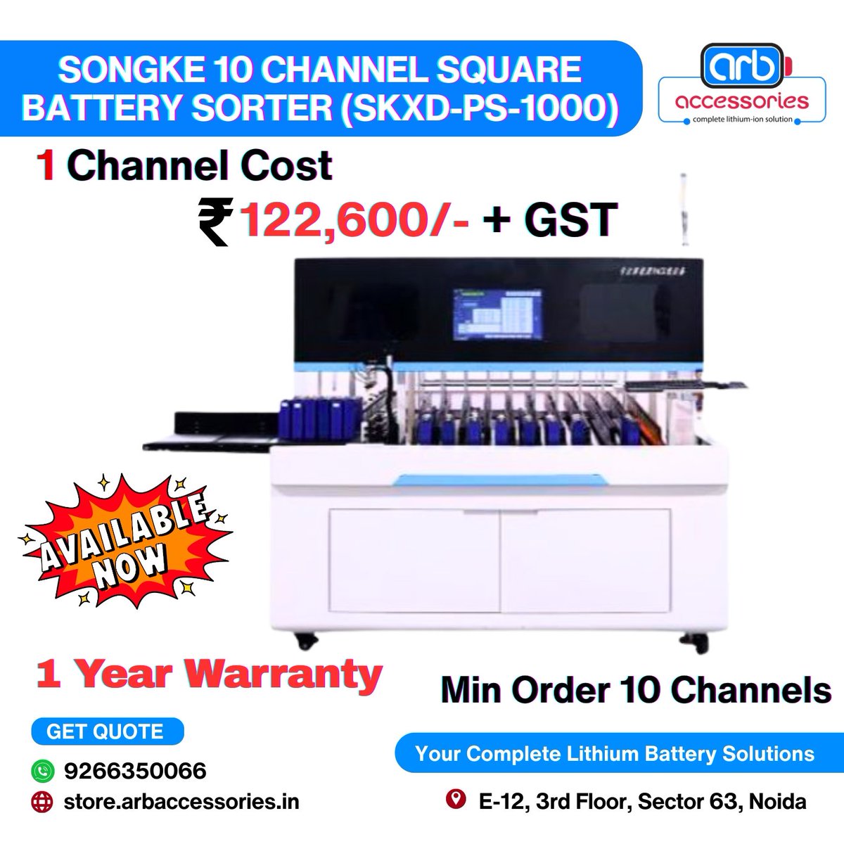 arb_ltd's tweet photo. SONGKE SQUARE BATTERY SORTER
Models: SKXD-PS-200 / 1000 / 1100
🛒 Shop Now: https://t.co/d9phX9a68N
#ARBAccessories #SongkeBatterySorter #SKXDPS200 #SKXDPS1000 #SKXDPS1100 #BatterySortingMachine #SquareCellSorter #EVBatteryTesting #BatteryQC #SmartManufacturing https://t.co/NkhC1k0B7v