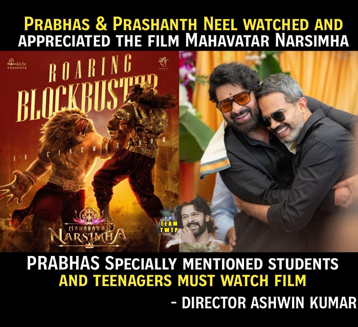 TeamTWTPOffi's tweet image. Don’t miss #MahavatarNarsimha on the big screen
#Prabhas #PrashanthNeel