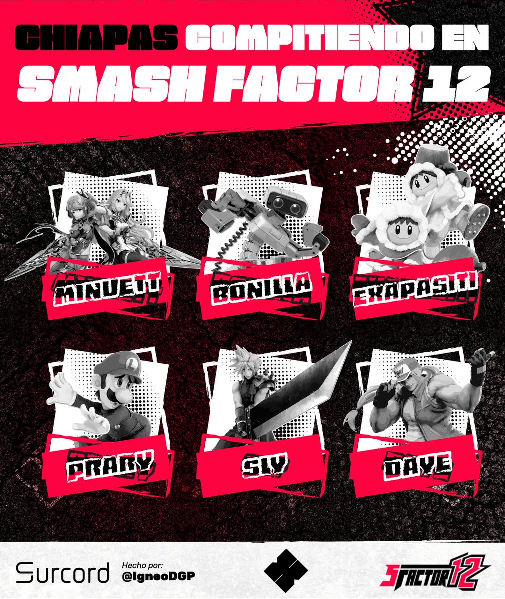 Surcord (@smashsurcord) on Twitter photo De parte de Chiapas manda buena parte de su Talento a Smash Factor 12! De parte de Chiapas manda buena parte de su Talento a Smash Factor 12!
