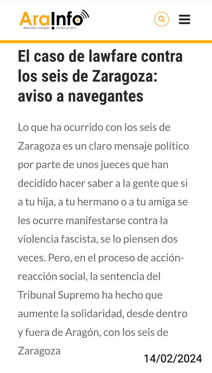 unodeldiezE's tweet image. 4️⃣6️⃣7️⃣ días en prisión los jóvenes antifascistas de Zaragoza condenados por MANIFESTARSE ante la extrema derecha.
¡Son PRESOS POLÍTICOS!
¡Gobierno .@sanchezcastejon .@desdelamoncloa .@felixbolanosg .@PSOE .@Yolanda_Diaz_ .@sumar, INDULTO para Adrián, Daniel, Imad y Javitxu,…