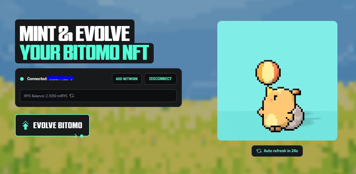 Wnanta Kitty (@0xwnanta) on Twitter photo Just evolved my Bitomo NFT to its final phase,
I'm so happy now ✨
Hirys (✧ᴗ✧) <a href="/irys_xyz/">Irys (✧ᴗ✧)</a> 💙 Just evolved my Bitomo NFT to its final phase,
I'm so happy now ✨
Hirys (✧ᴗ✧) <a href="/irys_xyz/">Irys (✧ᴗ✧)</a> 💙