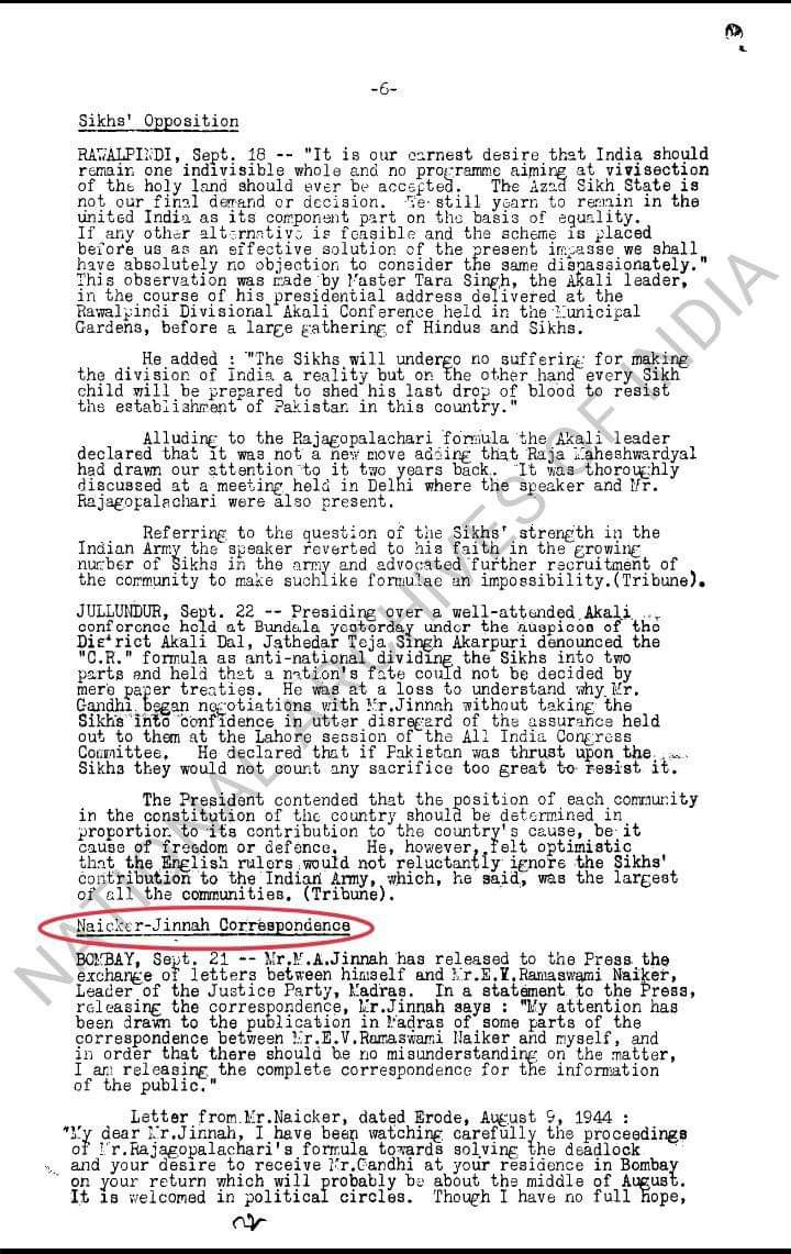 obsolete_utopia's tweet image. EVR Naicker #Periyar collaborated with Jinnah for the cause of Pakistan if Jinnah willl favour him in the case of Dravidastan.
Source : National Archives of India