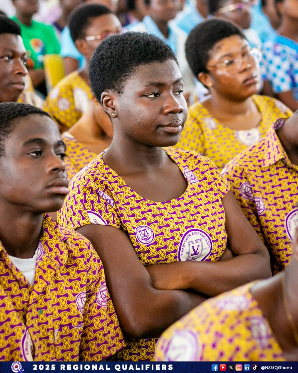 NSMQGhana's tweet image. ASHANTI:
End of Round 1
Mankranso SHS: 25pts
Kumasi Girls’ SHS: 19pts
Uthmaniya SHS: 14pts
#NSMQRegionals #NSMQ2025 #Primetime