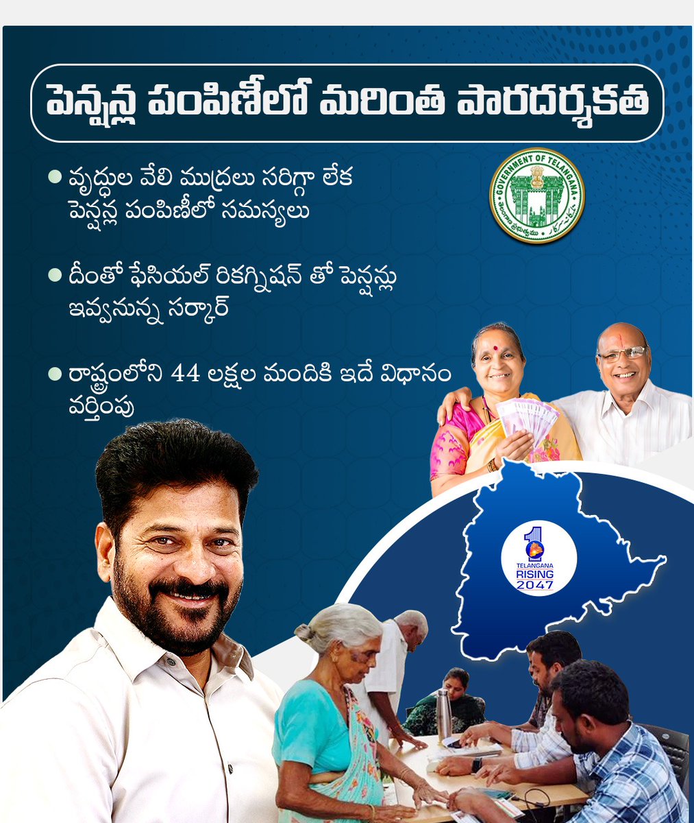 gulabi_dongalu's tweet image. 📸 మొఖ గుర్తింపు ద్వారా పెన్షన్ పంపిణీ – మానవతకి టెక్నాలజీ మేళవింపు! 👵📲       #RevanthReddy #TelanganaWelfare #DigitalPensions #CongressGovernance #TechForGood #TransparentGovernance #SeniorSupport #TelanganaRising