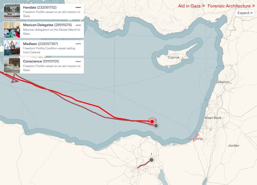 handala0's tweet image. The Handala Freedom Flotilla is approaching the area where the Madleen vessel was previously seized by Israeli occupation forces.