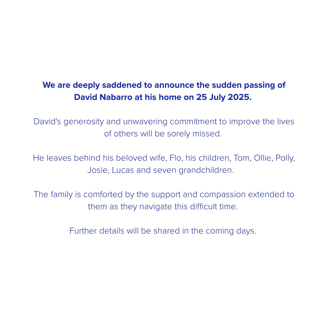 We are deeply saddened to announce the sudden passing of <a href="/davidnabarro/">Dr David Nabarro</a>.