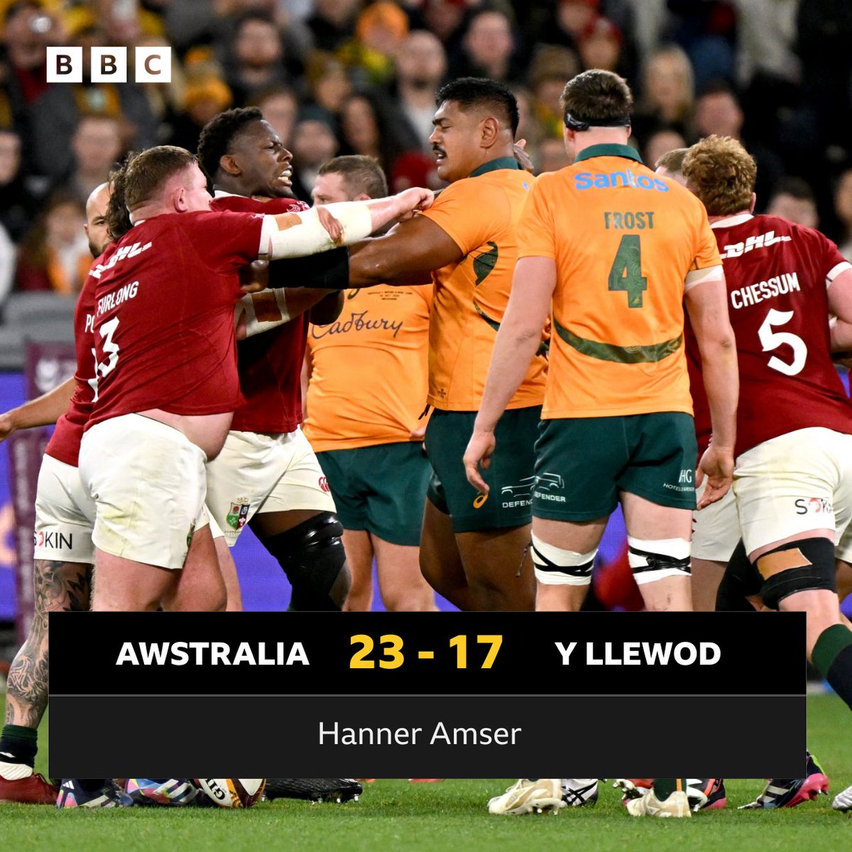 BBCChwaraeonRC's tweet image. HANNER AMSER
Am hanner yn Melbourne.
🇦🇺 Awstralia 23-17 Y Llewod 🦁
📻 Sylwebaeth fyw ar
@BBCRadioCymru
📱 Gwrandewch
👉 bit.ly/3PErPy9