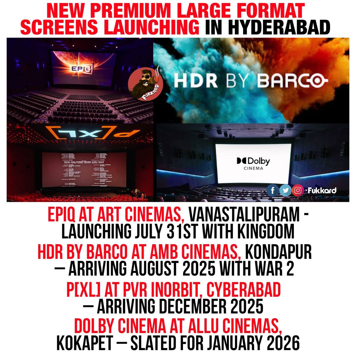 Fukkard's tweet image. New Multiplex Screens yet to open in #Hyderabad