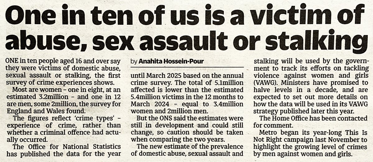 AccusedOrg's tweet image. "The figures reflect 'crime types' - experience of crime, rather than whether a criminal offence had actually occurred'
So allegations then. At least @anahitahpour manages to reveal these @ONS statistics as fake news in her @MetroUK article
@EmpowerInnocent