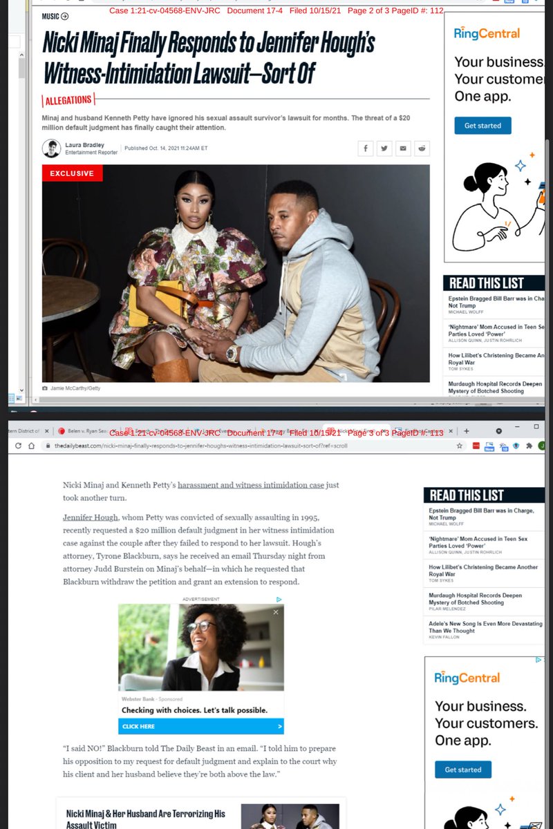 EXECUTIVEXMEDIA's tweet image. Exhibit of Nicki Minaj bashing Jennifer has been filed as an exhibit in Jennifer Hough vs Nicki Minaj case due July 31.