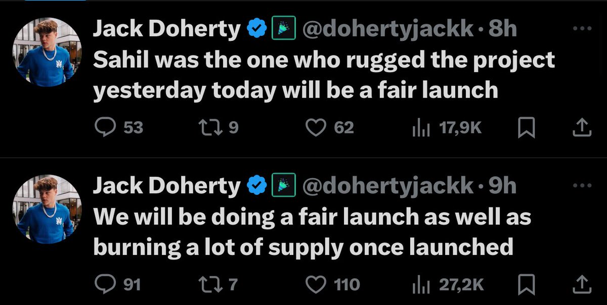 Phineas_Sol's tweet image. 🚨SCAMMER ALLERT🚨
Jack Doherty will likely launch another token, shifting all the blame to Shail for his previous rug pull.
Stay safe, avoid both this scammers.