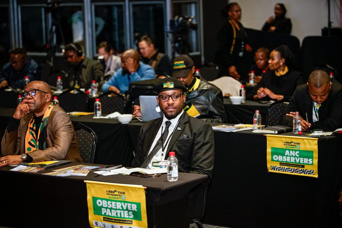 MYANC's tweet photo. [IN PICTURES] Day Two of the #LiberationMovementsSummit2025 continues in Ekurhuleni. 

ANC Secretary General and Chairperson of the Secretariat, Cde Fikile Mbalula, is currently delivering a report on the key challenges facing liberation movements and the collective goals of the Summit.