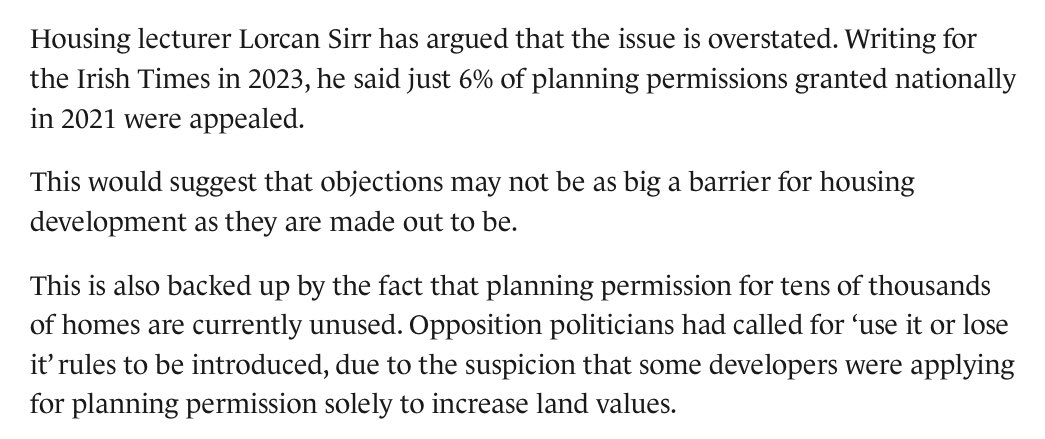 Most people who complain about the ‘planning system’ are just hacks who hate local democracy and want Ireland to be filled with substandard build-to-rent properties to enrich investment funds 

🏠