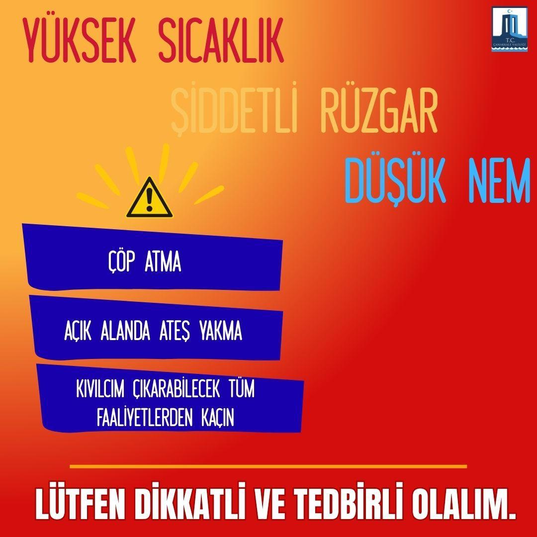 🔥 Yangın Bir Kıvılcıma Bakar…

🌡️ Artan hava sıcaklıkları,
💨 kuvvetli rüzgar
💧 ve düşük nem oranı, orman yangınlarının yüksek hızda ve yoğunlukta yayılmasına neden olmaktadır.

📌 Ancak unutulmamalıdır ki;
yangınların sonuçları kadar nedenleri de son derece önemlidir.
Ve bu