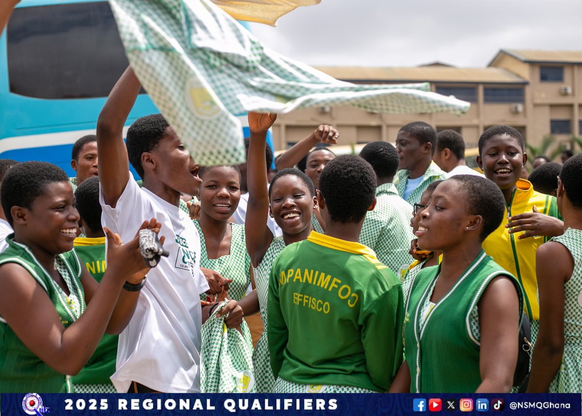 NSMQGhana's tweet image. ASHANTI:
End of contest
St. Louis SHS: 50pts
Effiduase SHCS: 49pts
Adu Gyamfi SHS: 34pts
Congrats St. Louis SHS for booking a seat at the National Championship!🥳
#NSMQRegionals #NSMQ2025 #Primetime