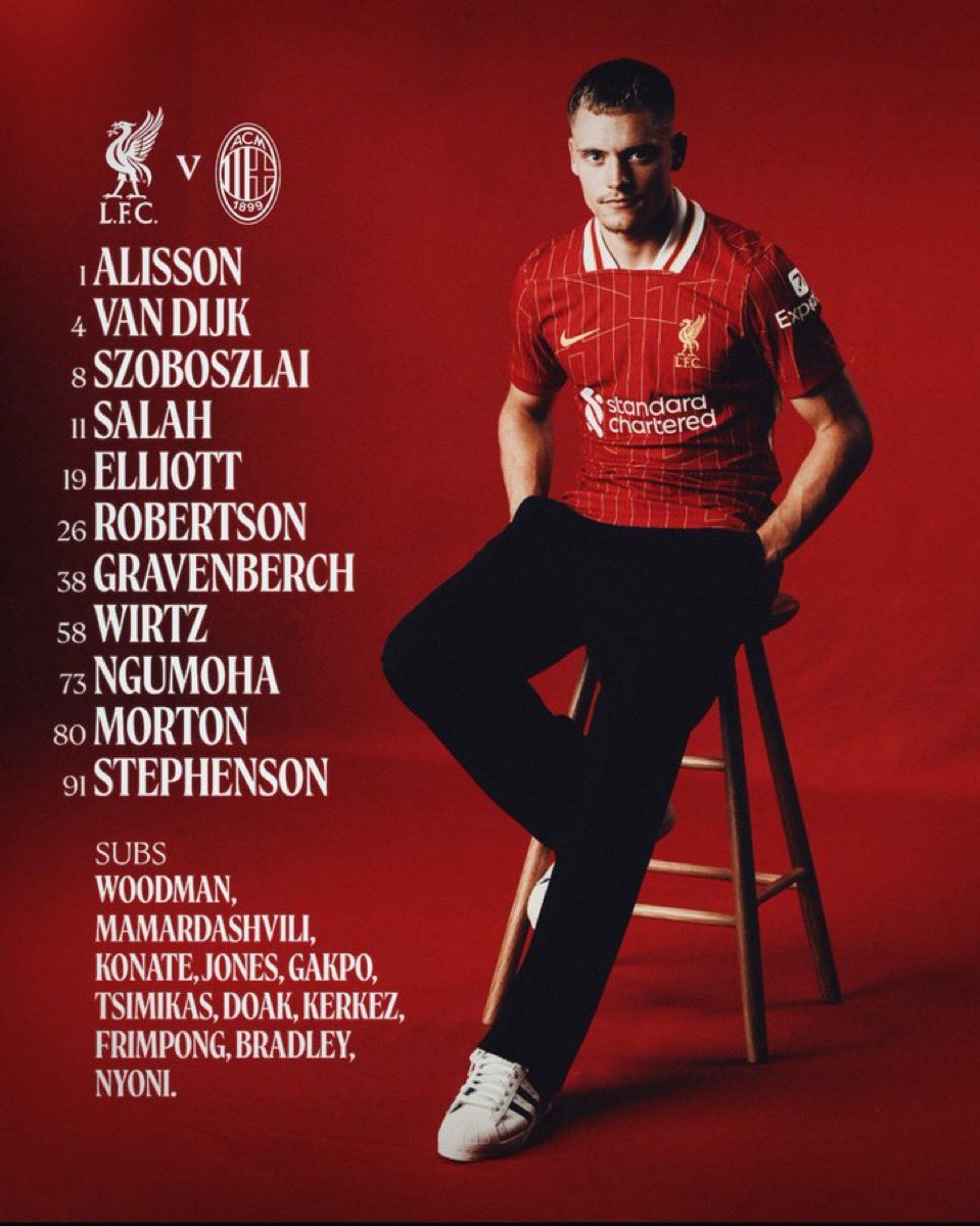 Onzemasr_EN's tweet image. 📋🇪🇬 | Mohamed Salah is starting for Liverpool against Milan in a friendly! ✅
📍 Hong Kong 🇭🇰
⌚️ 2:30 PM 🇪🇬
