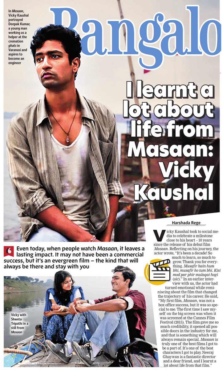 ursniresh's tweet image. I learnt a lot about life from #Masaan: #VickyKaushal
@vickykaushal09