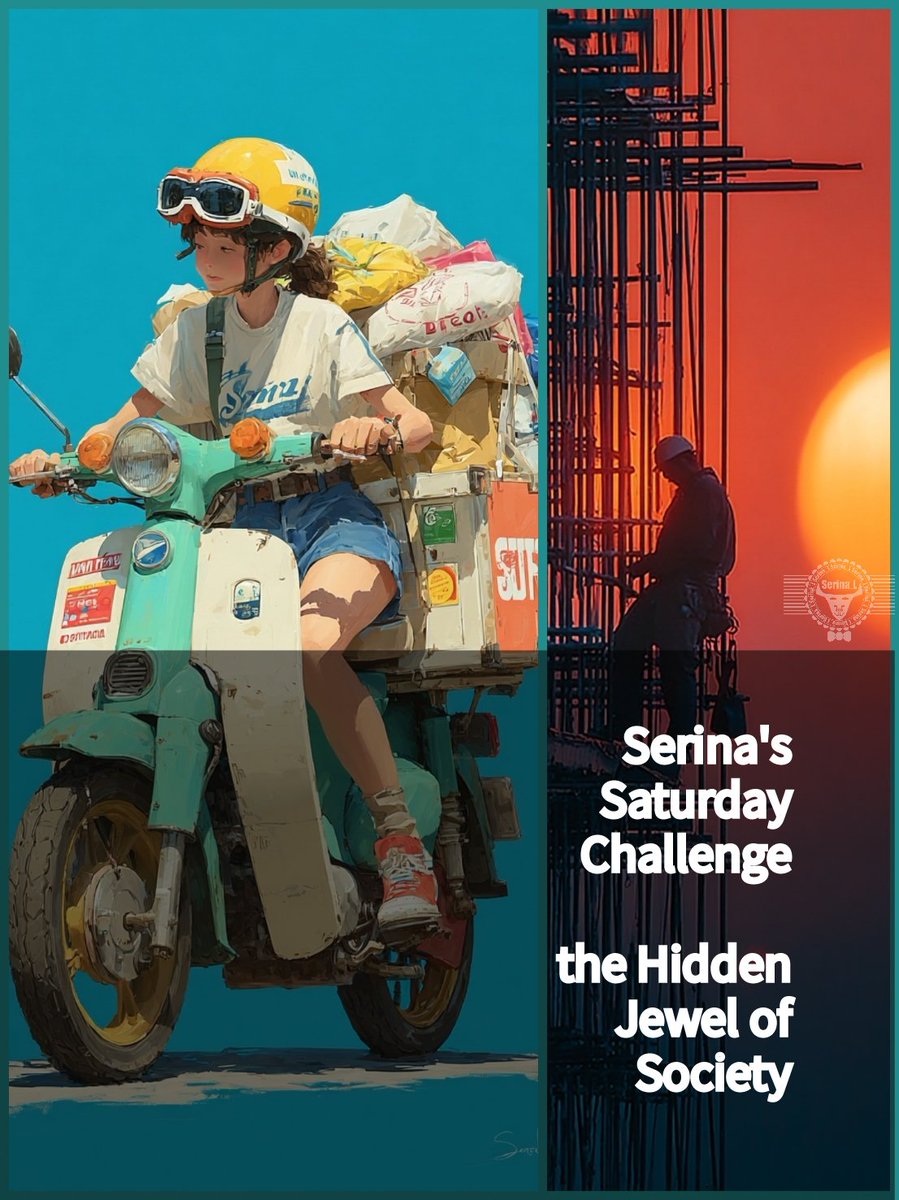 Serina__L's tweet image. This week’s #SerinaSaturdayChallenge is on 💼
Theme: The Hidden Jewel of Society 💎
Some jobs don’t get applause.
But they hold everything together-from us, to the community, and to the society.
They are the backbone that forged our surroundings, but just like bones, are coverd…