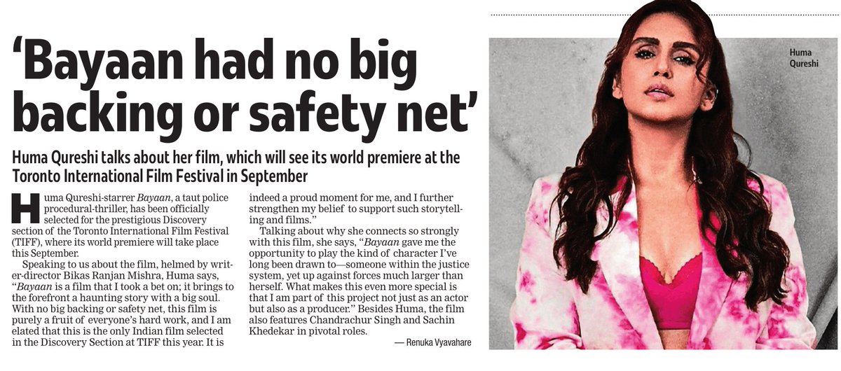 ursniresh's tweet image. Bayaan had no big backing or safety net
@humasqureshi talks about her film, which will see its world premiere at the Toronto International Film Festival in September