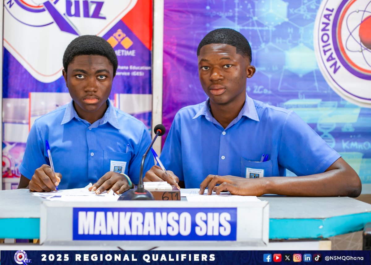 NSMQGhana's tweet image. ASHANTI:
In our next contest, we have:
Uthmaniya SHS
Kumasi Girls’ SHS
Mankranso SHS
#NSMQRegionals #NSMQ2025 #Primetime