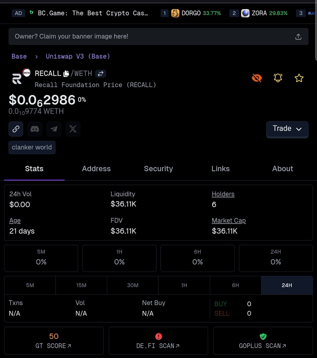 derilramadhann's tweet image. 🚨 SCAM ALERT! 🚨
@recallnet will not be launching tokens anytime soon so it is safe to say this is a SCAM.
✅ Safe way:
~ WAIT until officially listed on a major CEX/DEX
~ CHECK the contract on Etherscan/Dextools
~ ENSURE the team and roadmap are clear
Don't FOMO! Scammers…