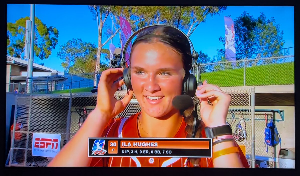 Lview_Softball's tweet photo. Congratulations to @ila_hughes_30 and her Tennessee Mojo team for winning the PGF 16U Platinum National Championship in California! In the championship game, televised on ESPN+, Ila pitched 6 shutout innings and was named MVP. Way to represent Lincolnview on the national stage! https://t.co/UsEHHCMtxj
