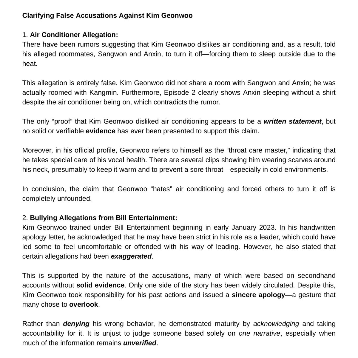 geonwoosfile's tweet image. CLARIFYING KIM GEONWOO ACCUSATIONS.

#KIMGEONWOO #김건우