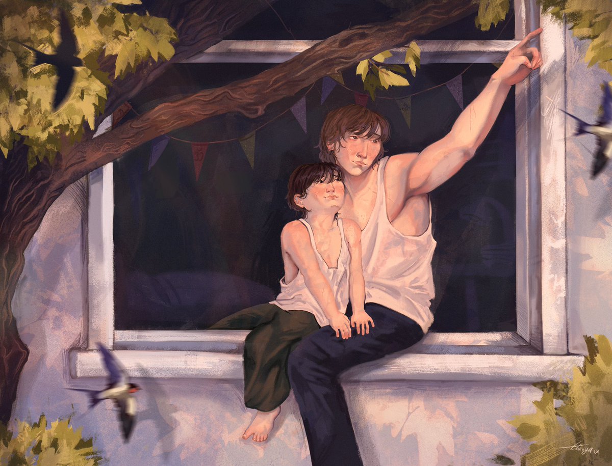 ttusya7's tweet image. Birds watching 
#oc #illustration #artshare