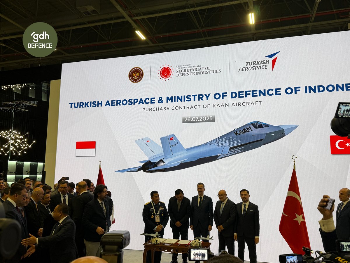 BREAKING: Türkiye’s Turkish Aerospace and Indonesia’s Defense Ministry signed a $10B deal for 48 KAAN 5th-gen fighter jets.