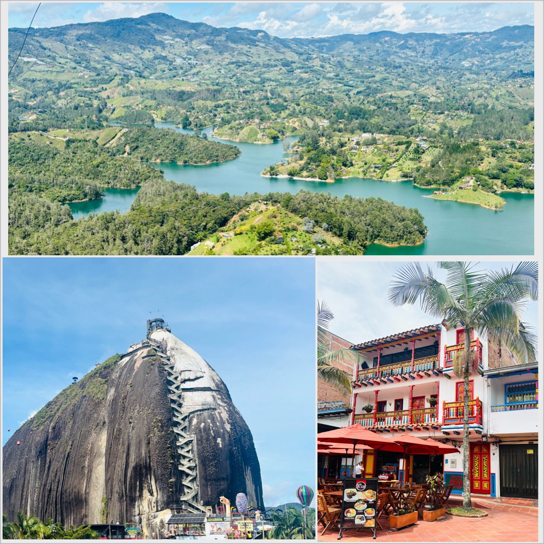 MissCDFarran's tweet image. Welcome to wondrous #Guatape, a colourful and artistic town known for its 780-steps rock and its βzocalosβ, wall carvings to decorate homes. πππΌββοΈπ¨π΄