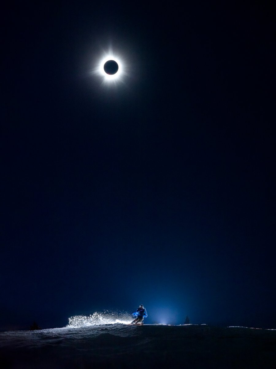 I captured this photo last April during the total solar eclipse that passed over <a href="/SugarloafMaine/">Sugarloaf Mountain</a>. This moment only lasted 2 minutes and 18 seconds. This photograph is a single exposure - no compositing &amp; no AI. 

<a href="/StioMountain/">Stio</a> <a href="/CanonUSA/">CanonUSA</a> <a href="/CanonUSApro/">Canon USA Pro</a>