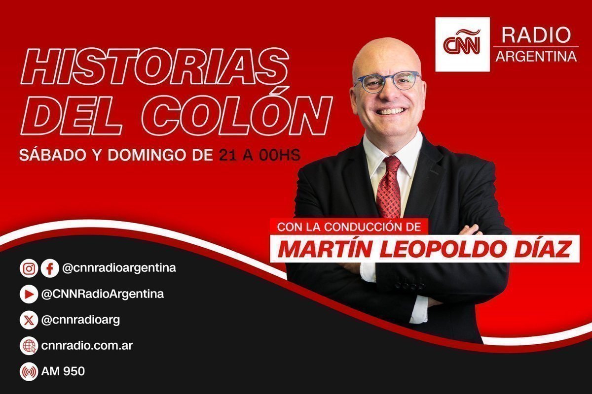 cnnradioarg's tweet image. EN EL AIRE | ¡Arrancamos con #HistoriasDelColon!
Escuchá a @Martin_Leopoldo hasta la medianoche por #CNNRadioArgentina.
🎙️Seguilo en vivo por cnnradio.com.ar
#CNNRadioArgentina