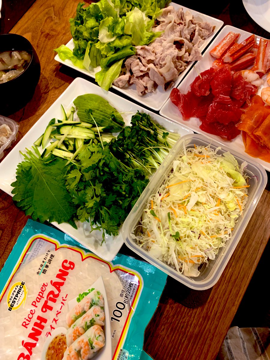 red_Bloblobber's tweet image. 生春巻きパーチーしたよ（スイートチリソース買ったからね）