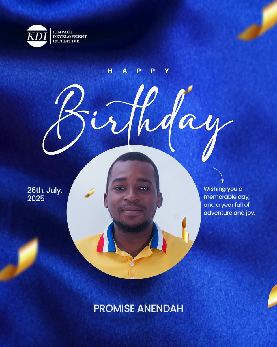 KDI_ng's tweet image. Happy Birthday Promise.
Today, we celebrate not just another birthday, but the passion, dedication, and brilliance you bring to our team every day.
Your energy, creativity, and commitment continue to inspire us at Kimpact Development Initiative. Thank you for being such a…