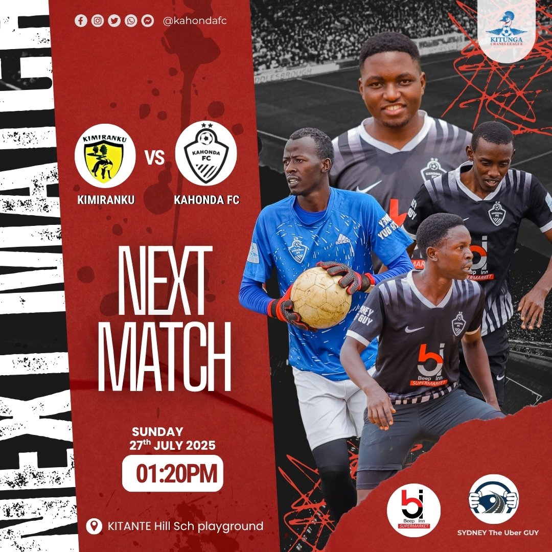 KahondaFc's tweet image. The only way to do great work is to love what you do. Let's play with passion , let's make @KimirankuFC ask for Hema 馃槀馃槀.
馃摙Don't forget to come and renewal your national ID for free at @KitungaLeague
馃泜kitante Hill Sch play Ground
