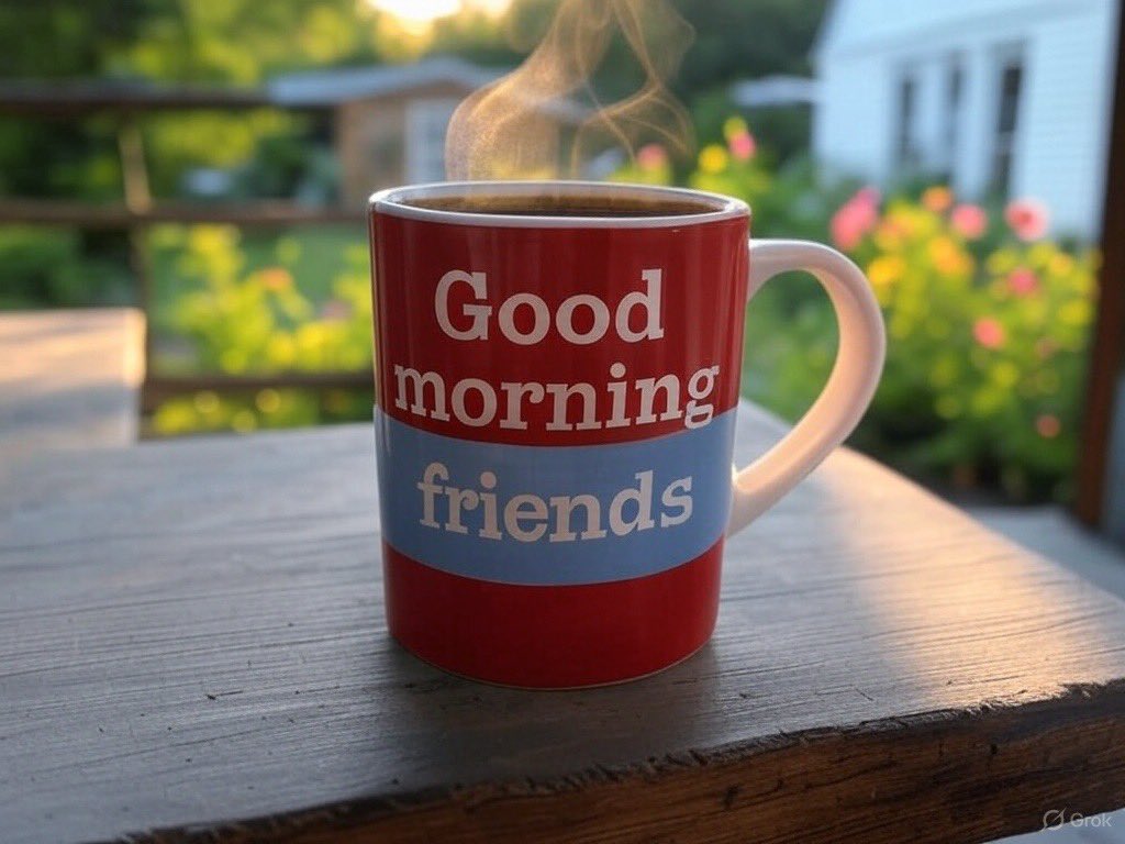Good Saturday morning friends! Waking to a rainy 72 degree day with a high of 87 in Indiana. Air is thick with high humidity again. 💧
Hope you all had a restful night. Time to rise and shine to start your weekend! Coffee time here! Join me for a cup!😊☕️☕️💕