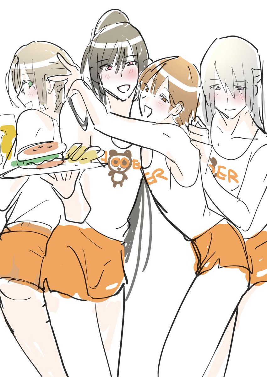 curry0124's tweet image. 長身のお兄さんがいっぱいいるお店(過去絵)