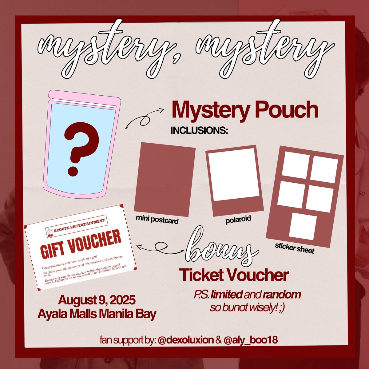 dexoluxion's tweet image. #808FMLoveRadio by @svtloveclvb

Mystery, Mystery!
birthday fan support by: @dexoluxion &amp;amp; @aly_boo18 

🍒 mbf, like, retweet
🍒 strictly 1:1
🍒 not open for trade (you are not obliged to give back)
🍒 dm for reservations (limited)

location &amp;amp; time: tba