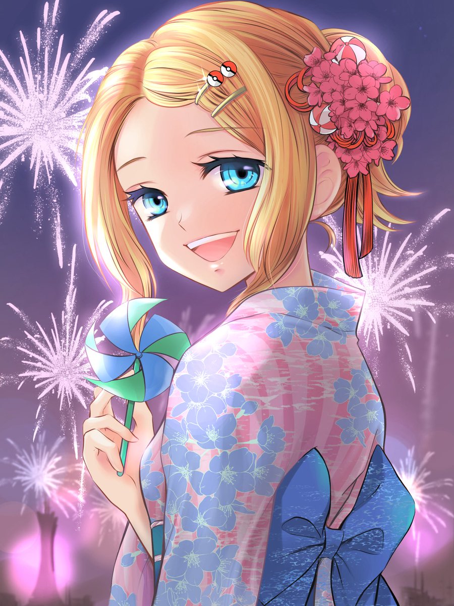 maskmaya1's tweet image. pixiv8月投稿企画「花火2025」に応募したよ!
カロス地方の花火大会
セレナが微笑みかける、その相手はもちろん…
#セレナ #Pokemon