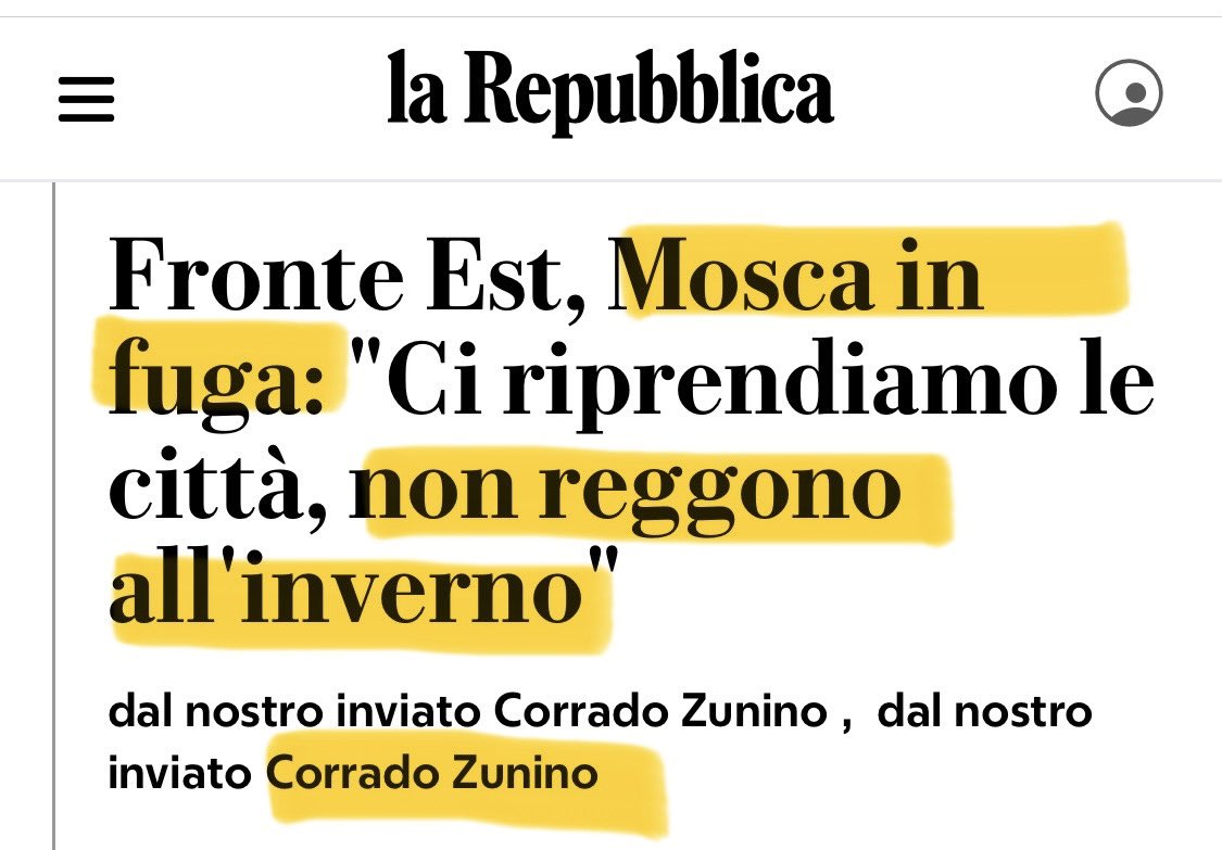 k_arsenale's tweet image. Un genio incompreso, #CorradoZunino su @repubblica: “I russi si ritirano perché hanno freddo”
