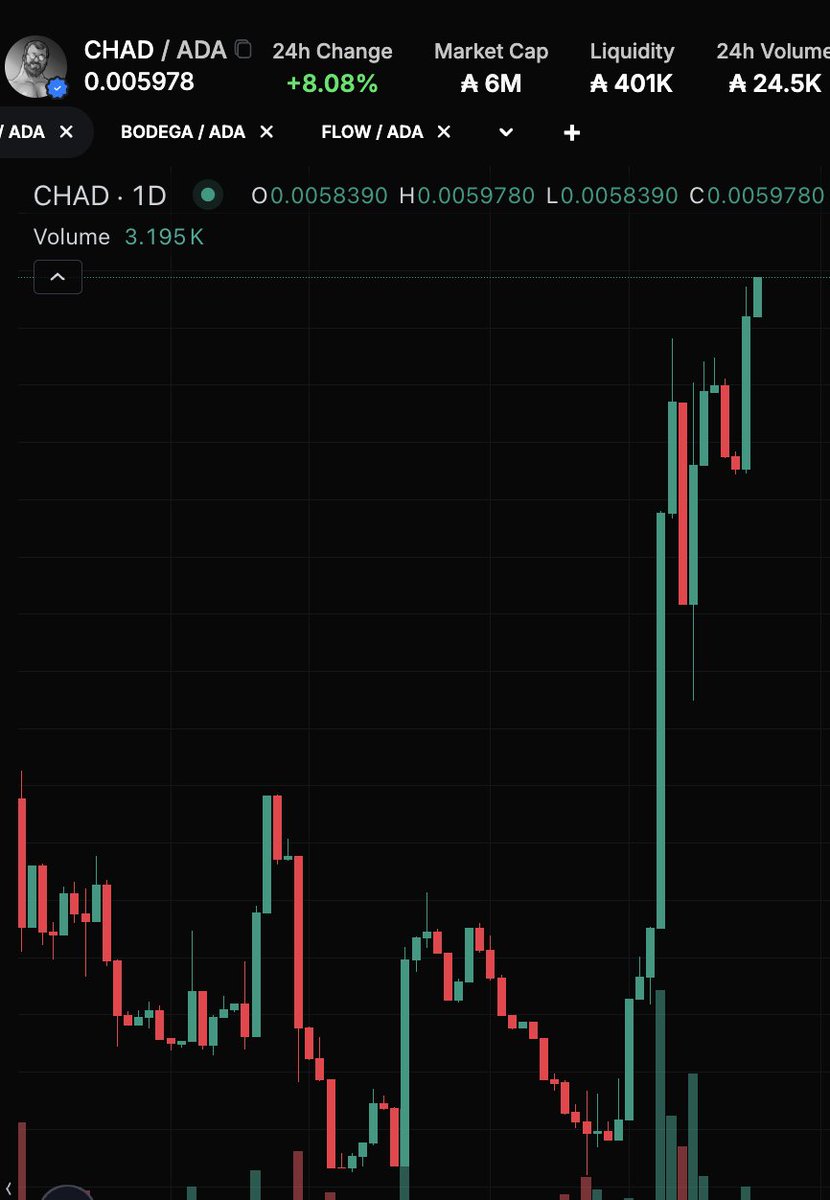 SloppyOnChain's tweet image. $chad is finally above 6mil mcap
Next stop 10mil
great job by @charles_thechad